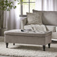 Dean Fabric Storage Wide Tufted Rectangle Ottoman - Gray
