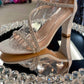 De Blossom Collection - Eden-15 Silver Strappy Rhinestone Heels