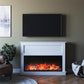 Ellsworth Wide Electric Fireplace Insert With Mantel And Remote Control - White