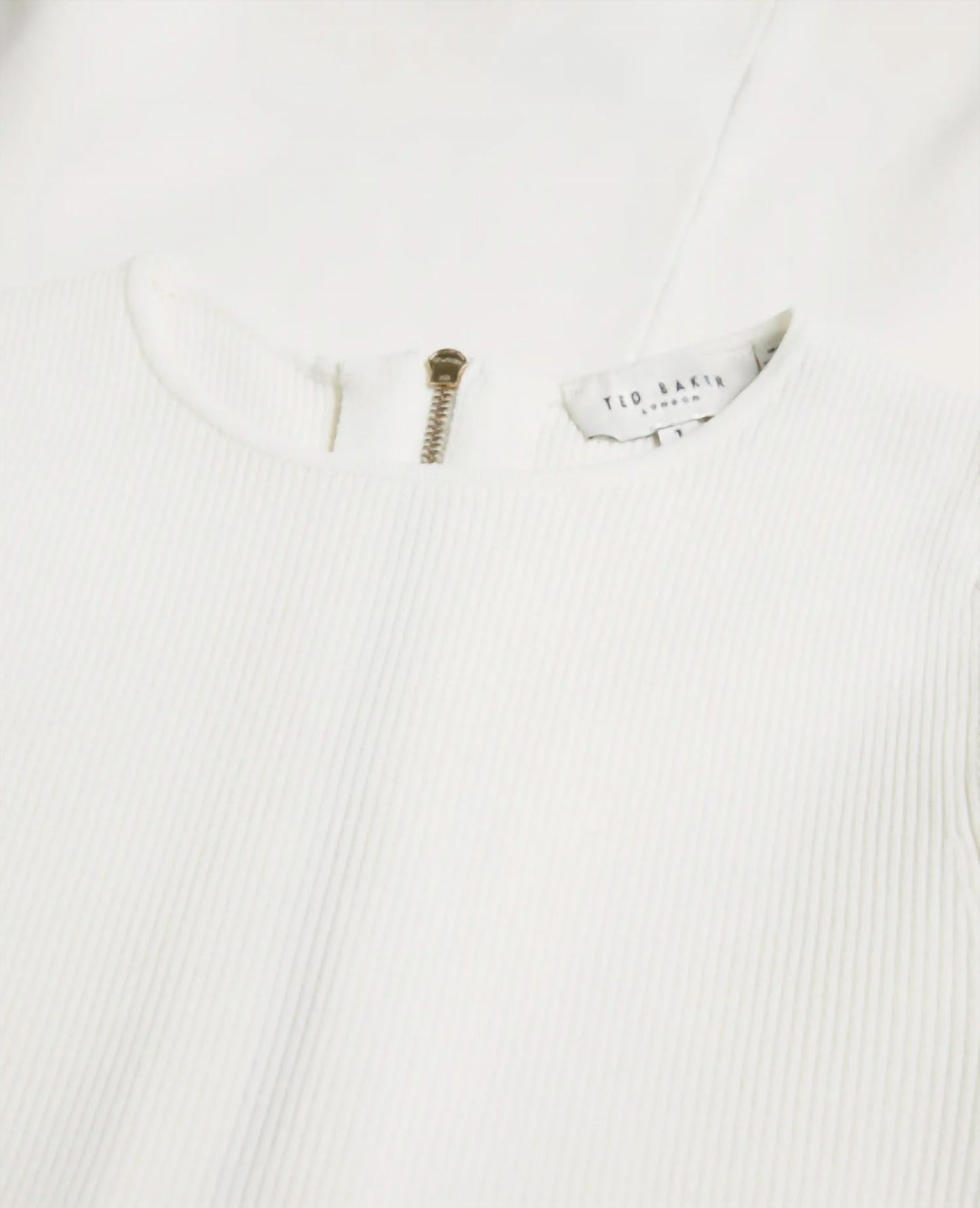 Ted Baker - Oliviha White Rib Knit Fit & Flare Mini Dress