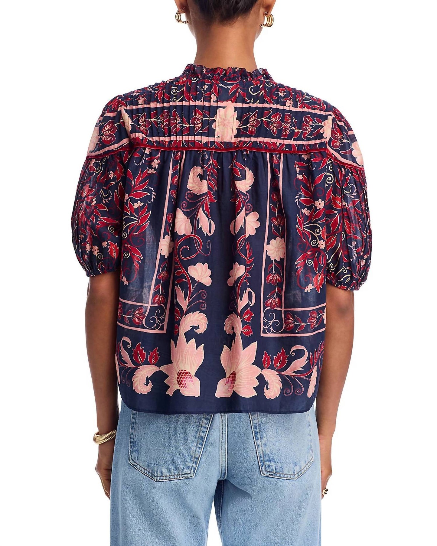 Farm Rio - Boho Floral Scarf Blouse