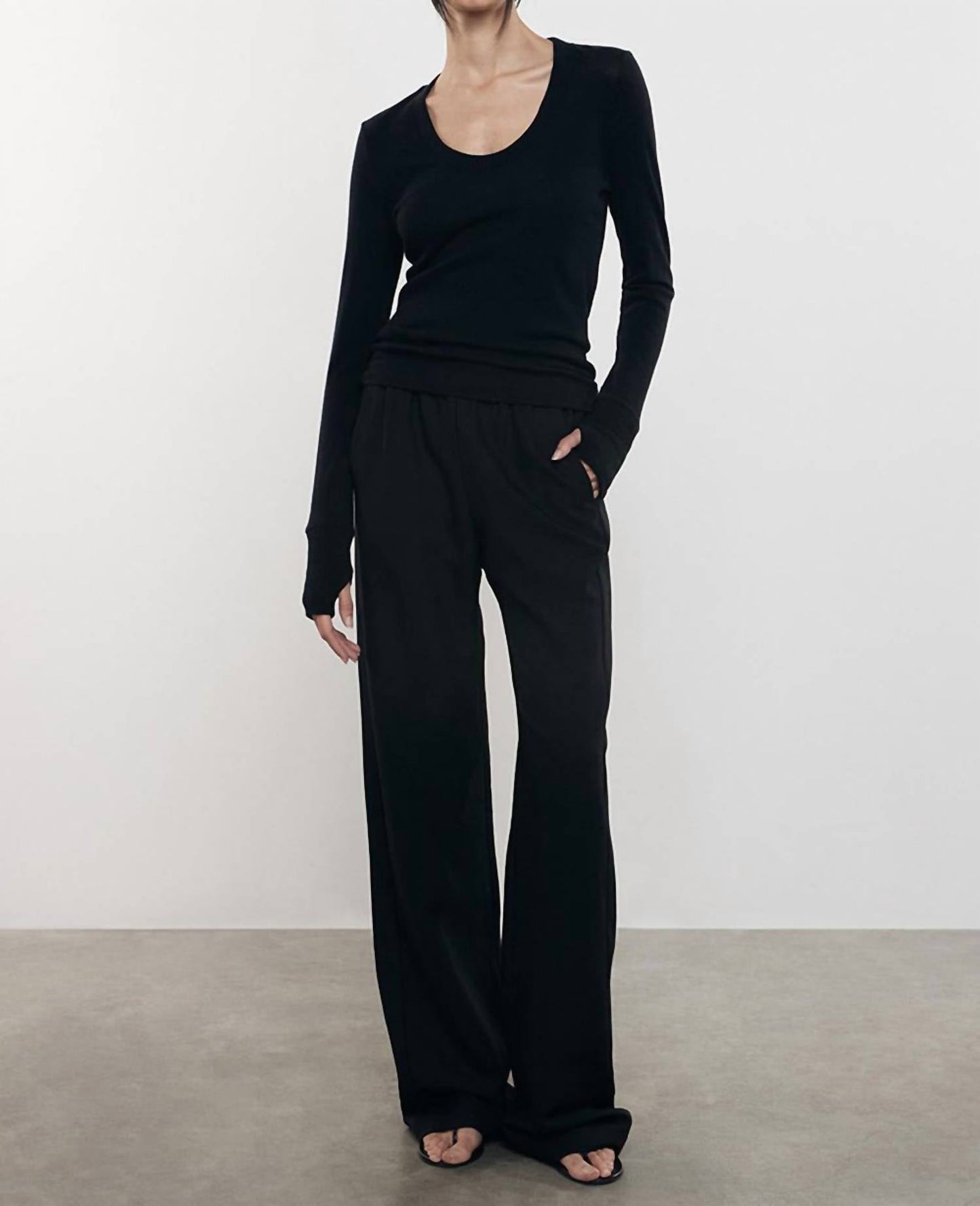 Enza Costa - Cashmere Easy Cuffed U Top