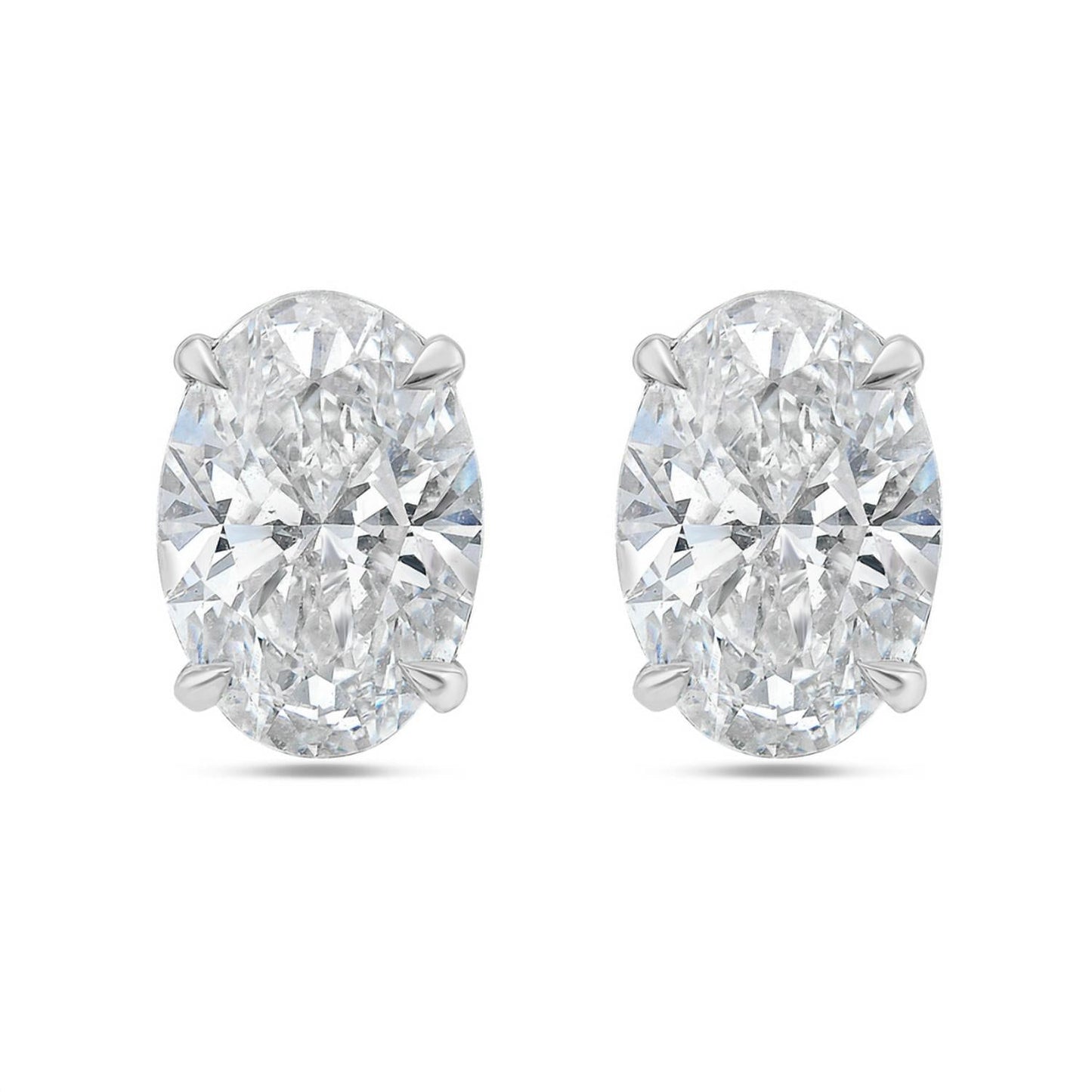Diana M Jewels - 8.00 Cts Lab Grown Oval Cut Stud Earrings