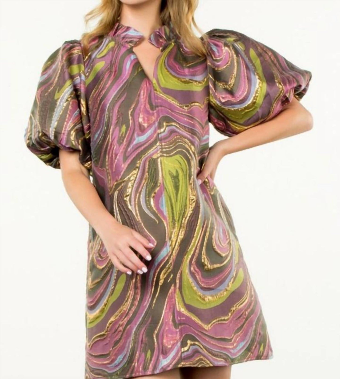 Thml - Psych Puff Sleeve Dress