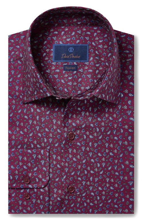 David Donahue Mini Paisley Print Dress Shirt - Wine