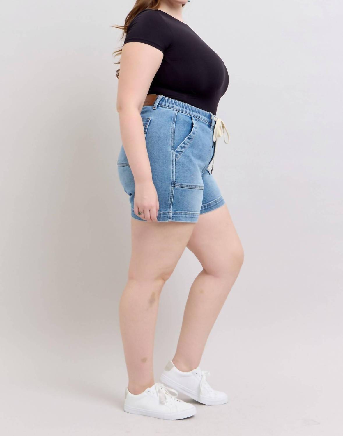 Judy Blue - High Waist Vintage Wash Jogger Denim Short