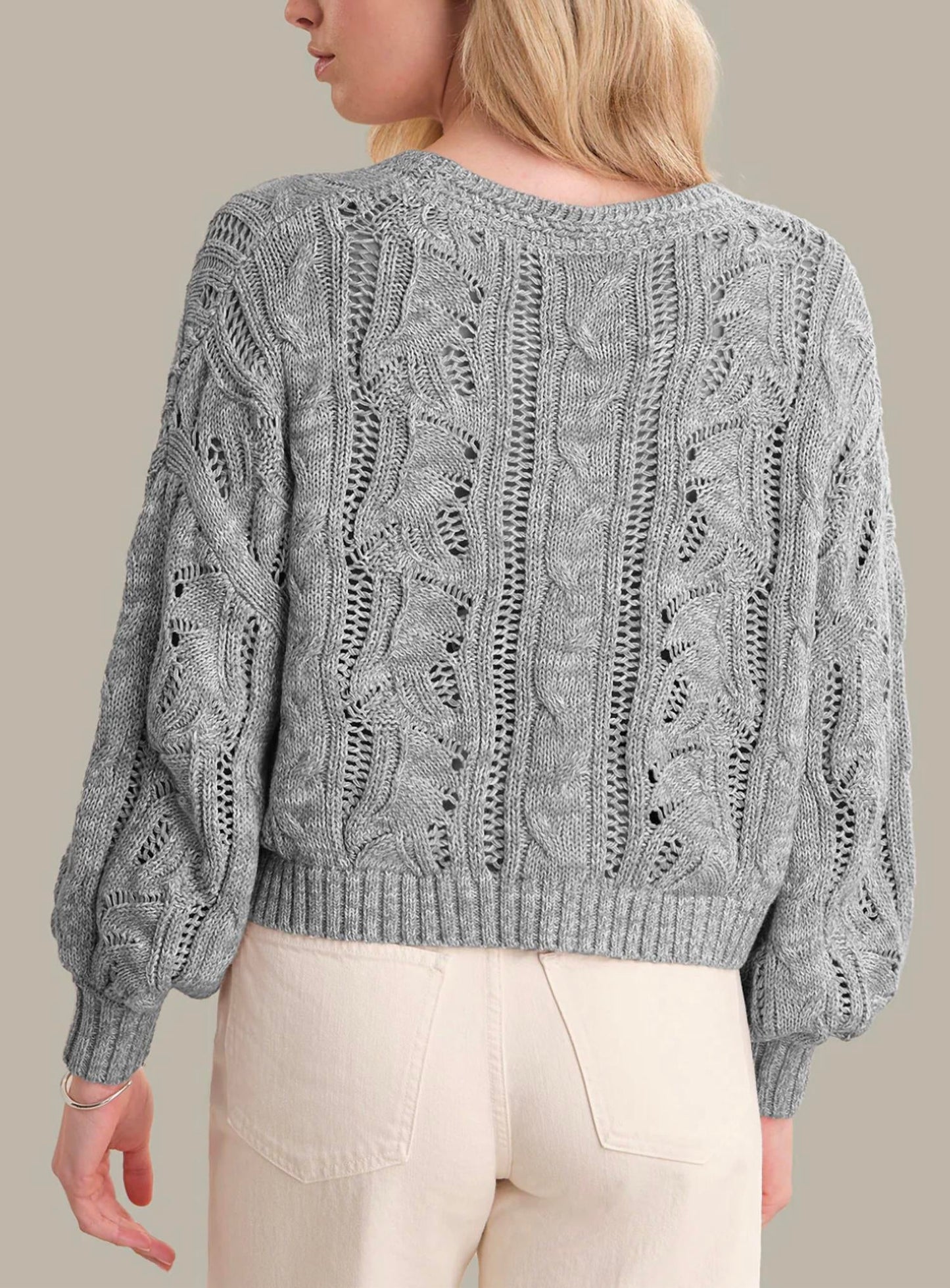 525 America - Brielle Pointelle Cable Cardigan