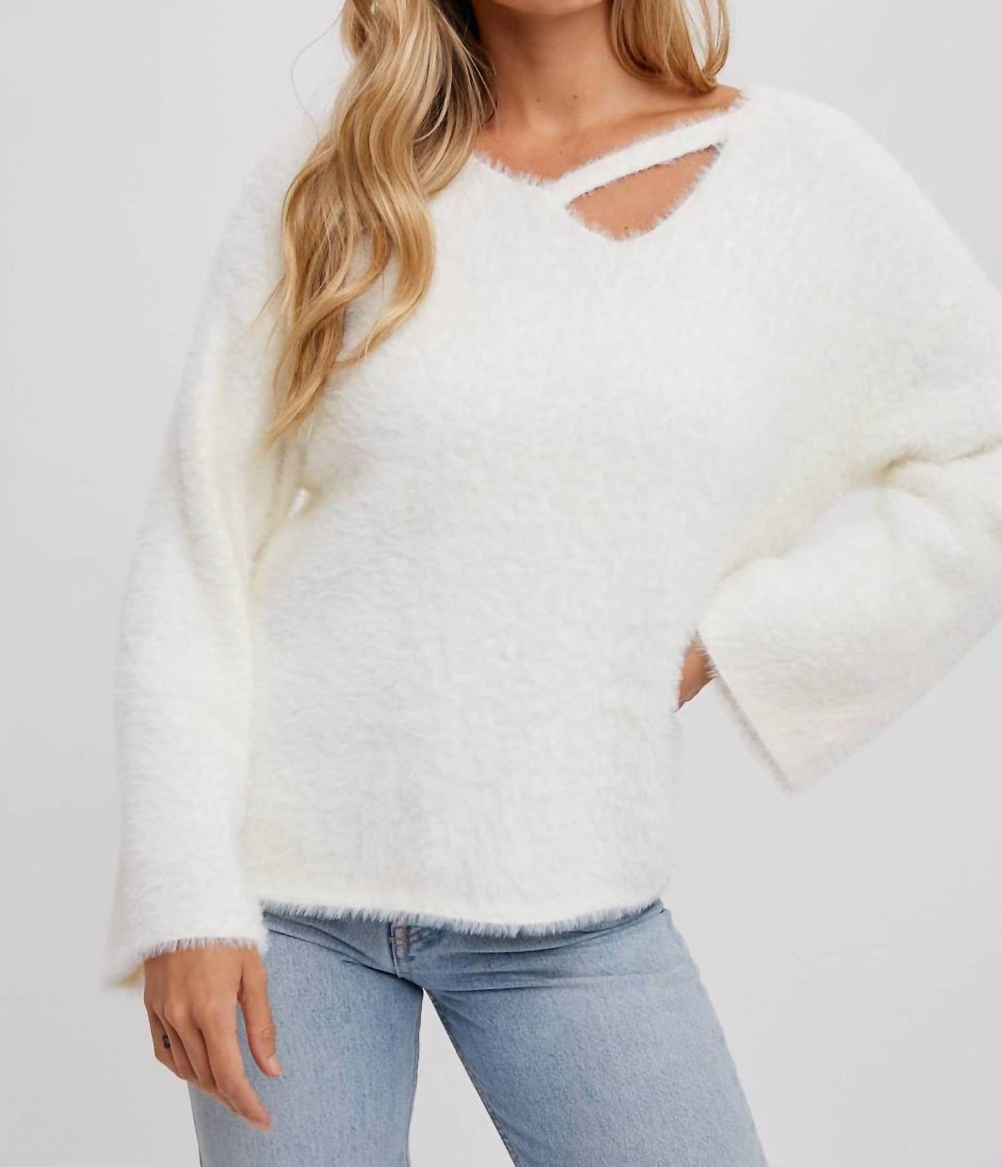 Bluivy - Callie Strappy Front Fuzzy Sweater