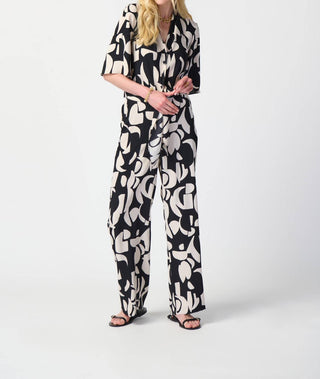 Joseph Ribkoff - Geometric Print Tie Front Blouse