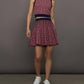 525 America - Pamela Jacquard Waist Pleated Tennis Mini Skirt