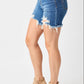 Judy Blue - Mid Rise Distressed Fray Hem Shorts