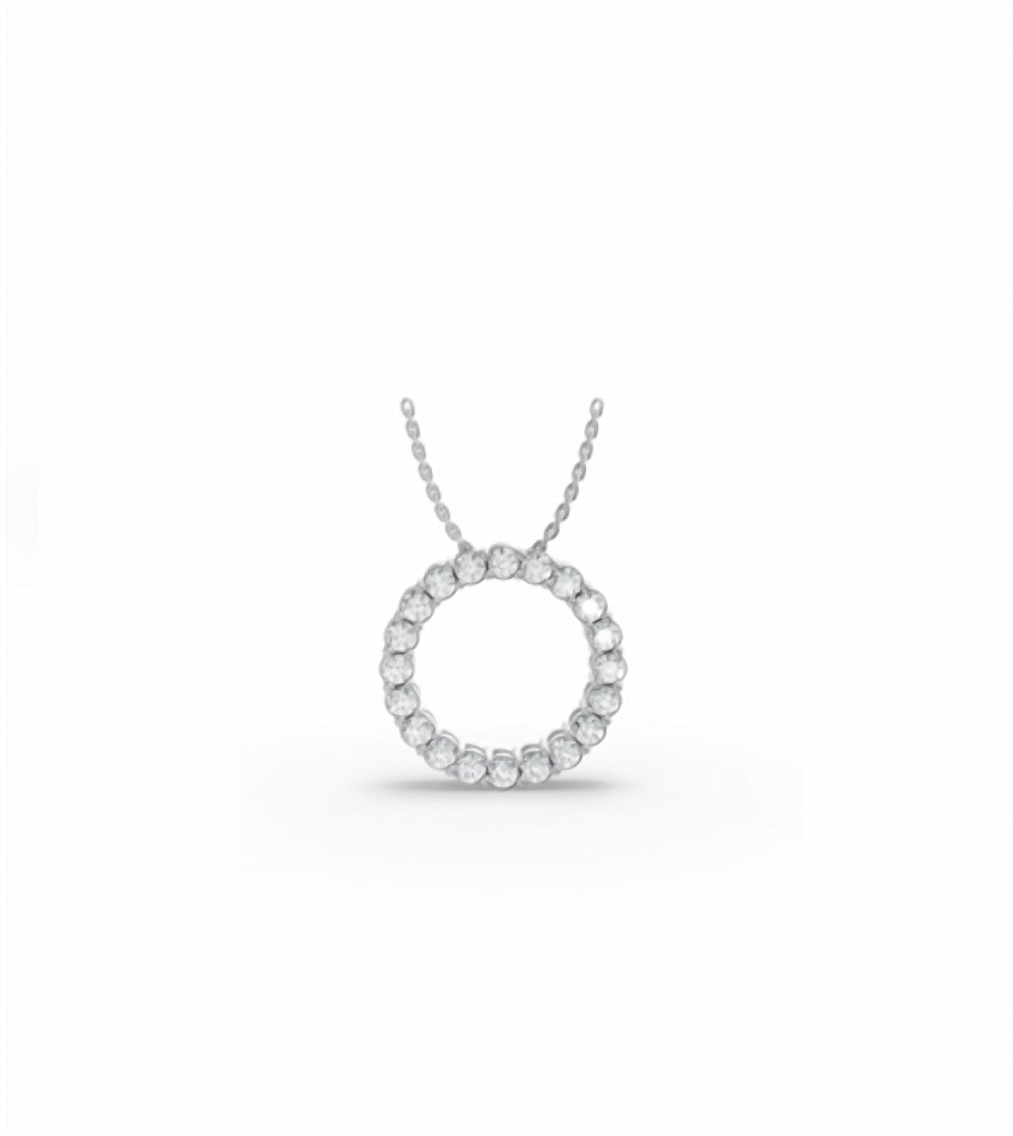 Aamiaa - 925ss 0.50ctw Lab Grown Diamond Circle Pendant With Chain