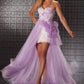 Mac Duggal - Sequined Bustier With Lace Skirt Gown