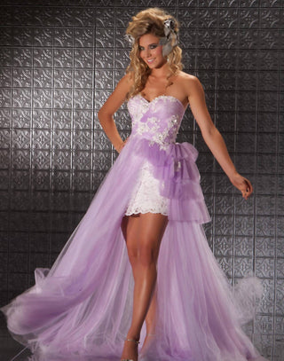 Mac Duggal - Vestido corpete com lantejoulas e saia de renda