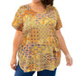 On The Plus Side - Printed Tyler Flair Short Sleeve Top - Plus Size