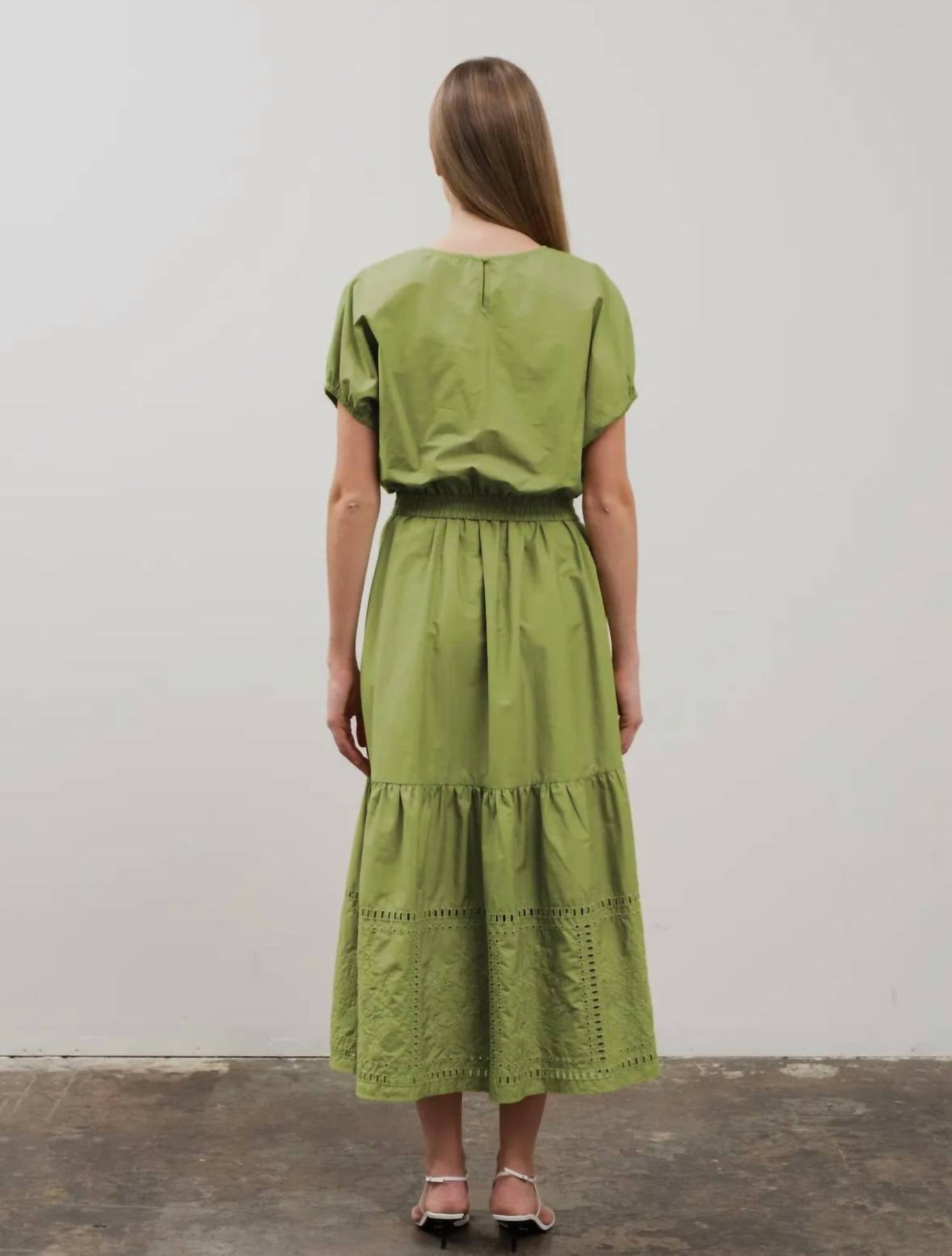 Moon River - Balloon Hem Eyelet Crop Top