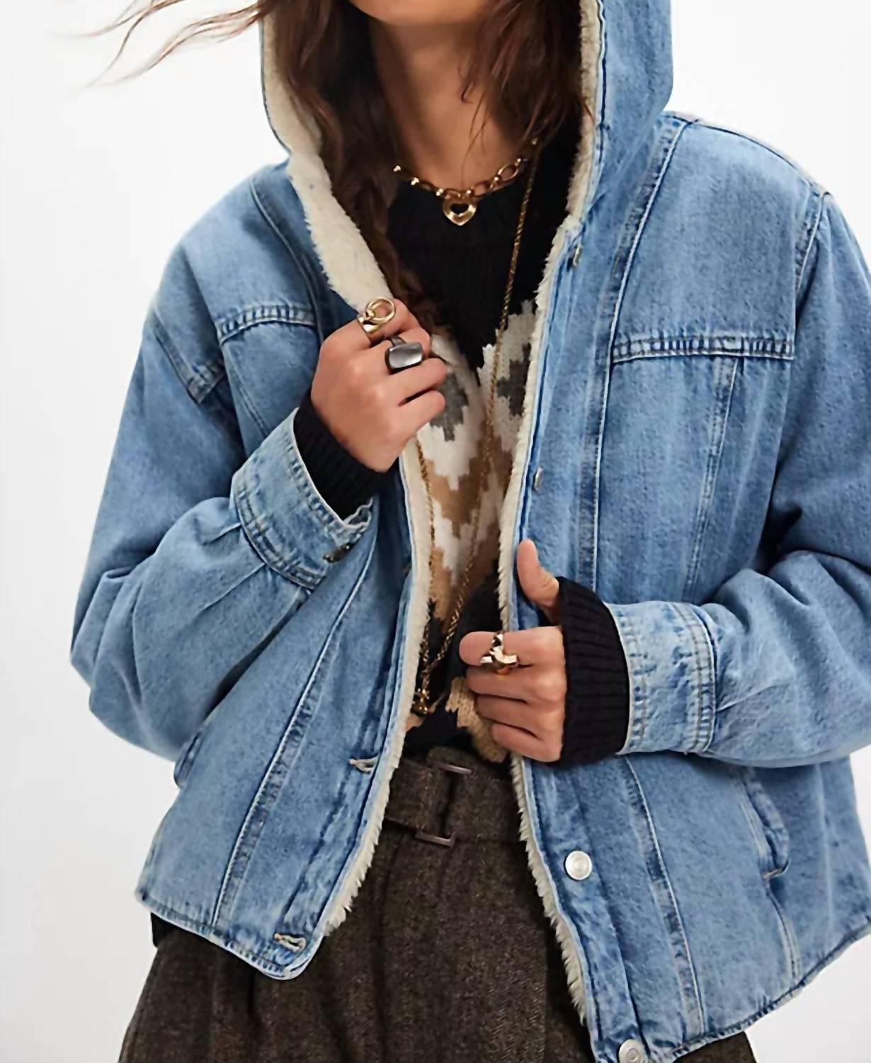 Free People - Women's Asher Cozy Denim Jacket