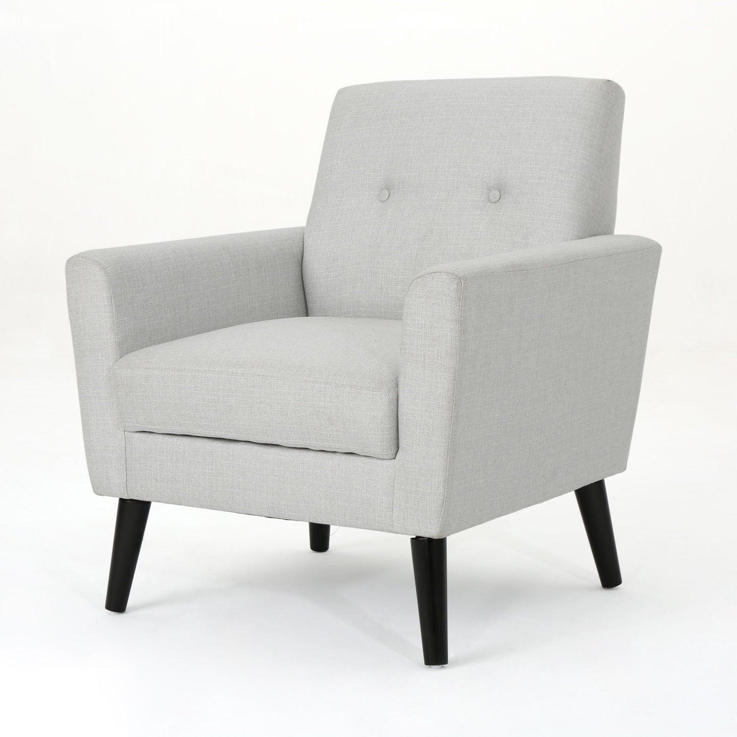 Radiantize Upholstered Fabric Club Chair With Square-Off Back And Button Tufted