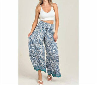 Angie - Calça Boho com Cintura Amarrada e Pernas Largas