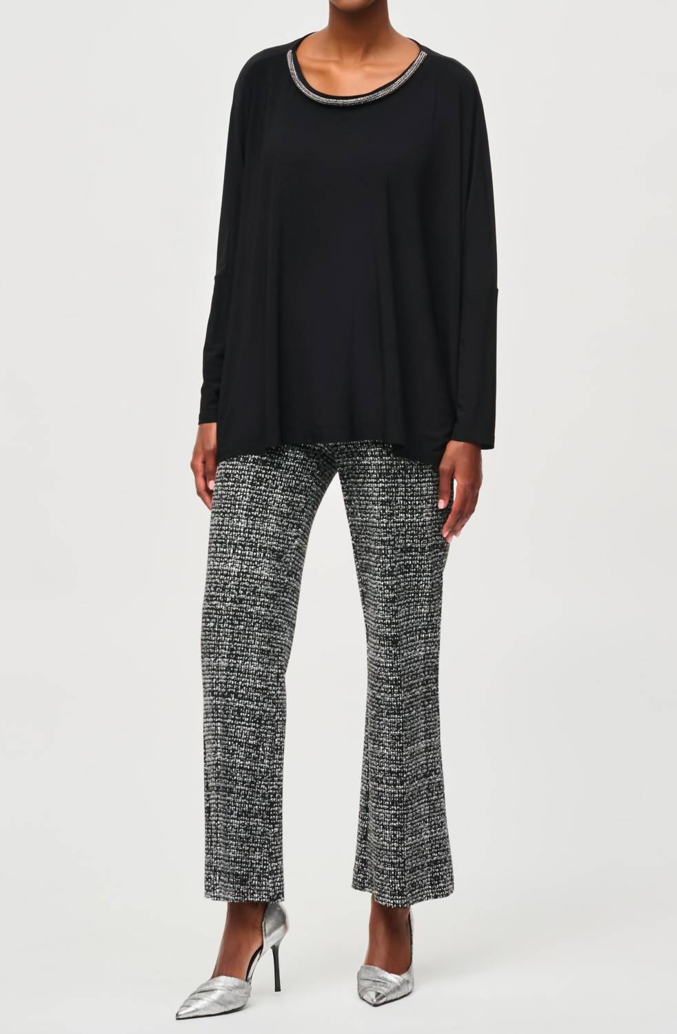 Joseph Ribkoff - Silky Knit Top with Embellished Neckline