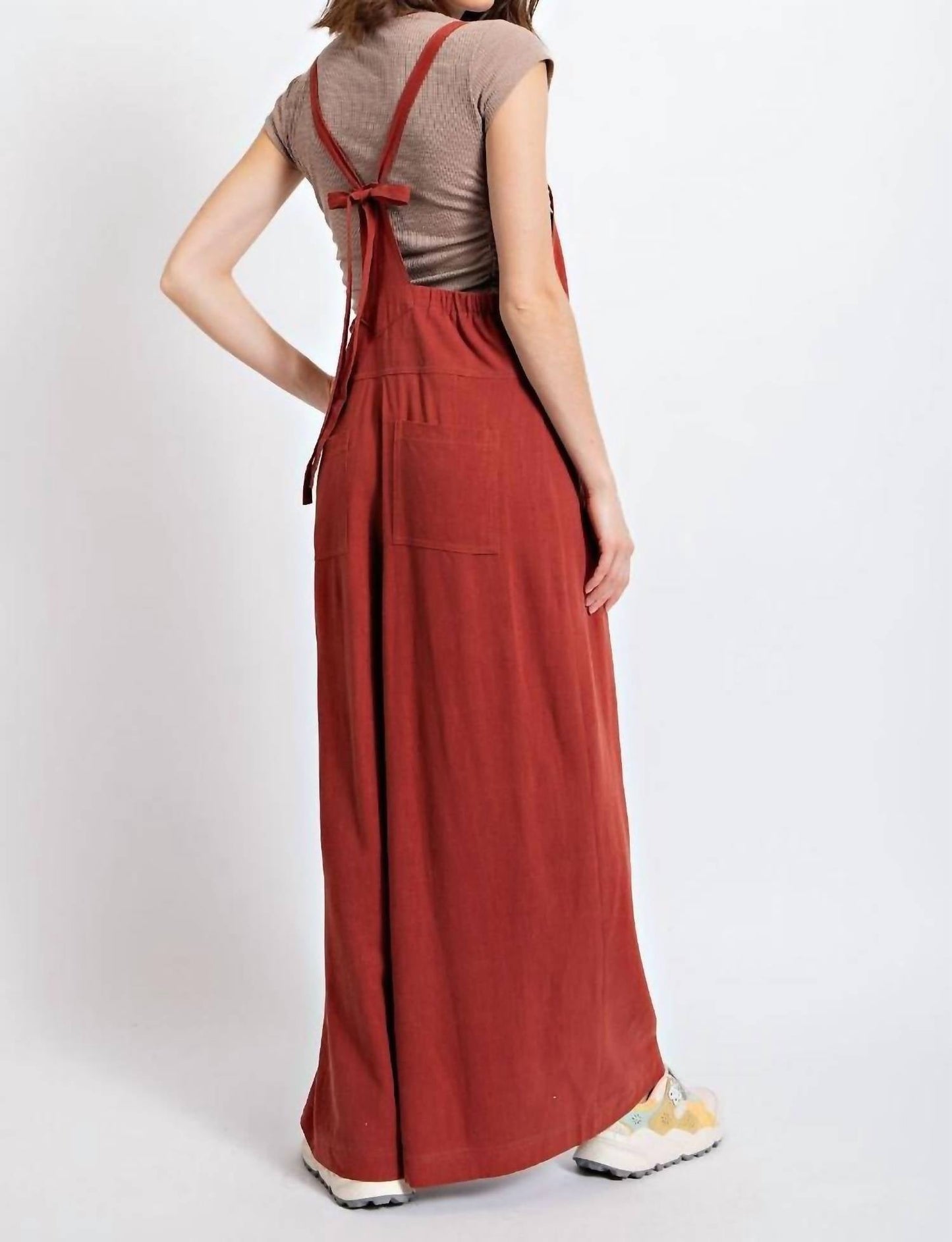 Easel - Textured Linen Wide Leg Romper