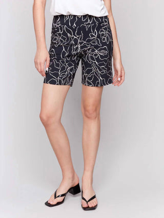 Charlie B - Printed Pull-on Stretch Shorts