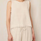 En Creme - Linen Frayed Edge Top