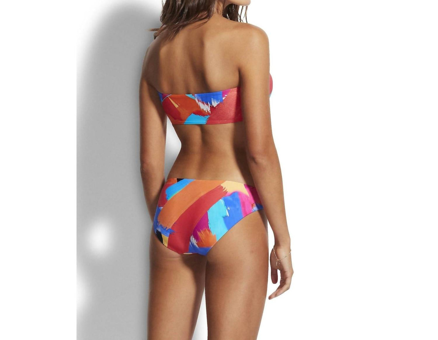 Seafolly - Top de biquíni estilo bandeau Arthouse