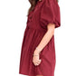 Entro - Dalila Puff Sleeves Bow Detail Mini Dress