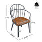 Industrial Inspired Upholstered Dining Chair Set With Metal Legs (Set of 2) - Brown