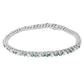 14K White Gold 4 5/8 Cttw Alternating White and Blue Diamond Martini Set Tennis Bracelet (H-I Color, I1-I2 Clarity) - 7" Inches