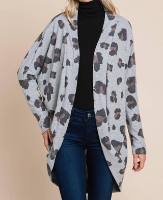 Bombom - Animal Print Knit Cardigan