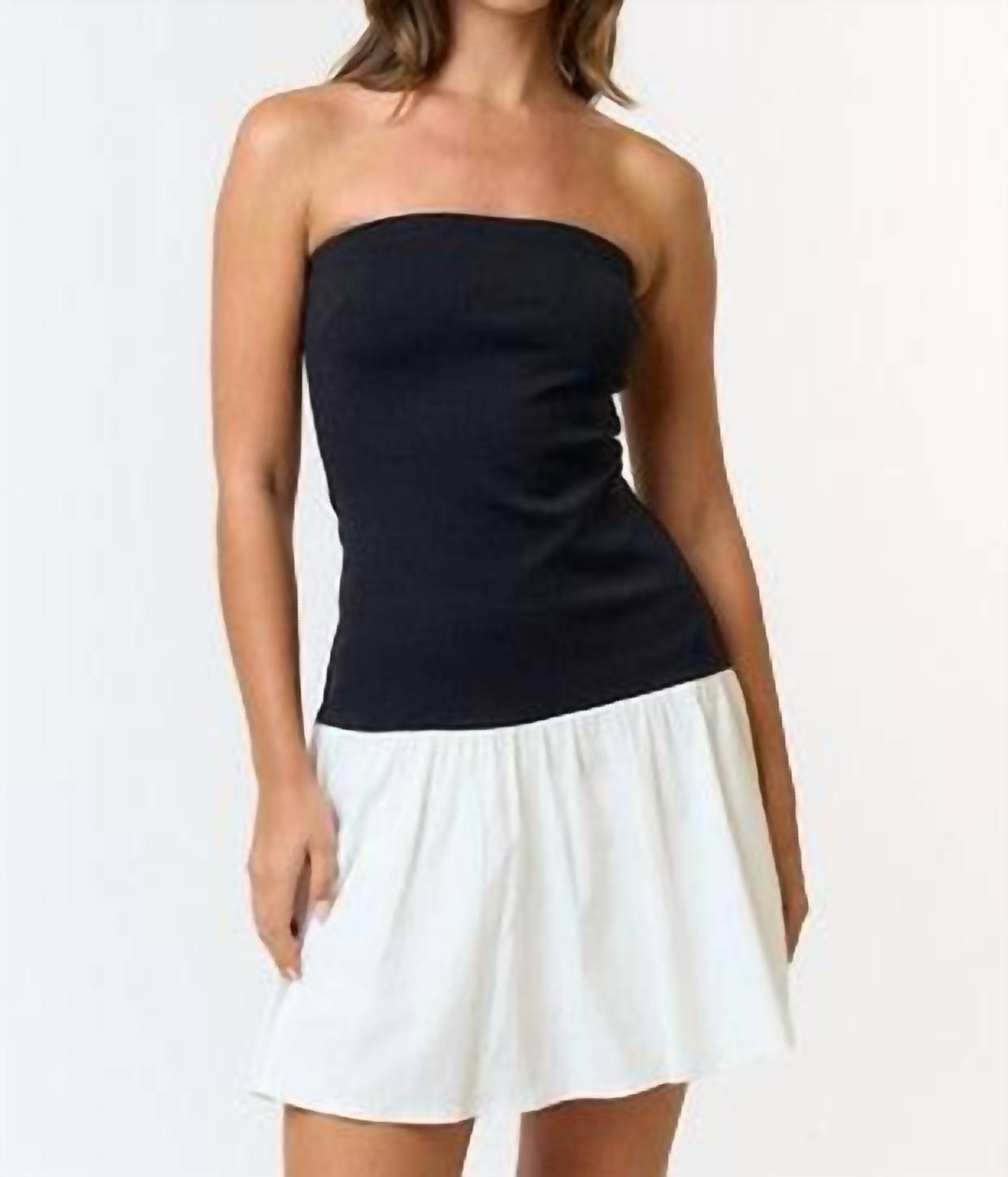 Blue Blush - Bandeau Flare Dress