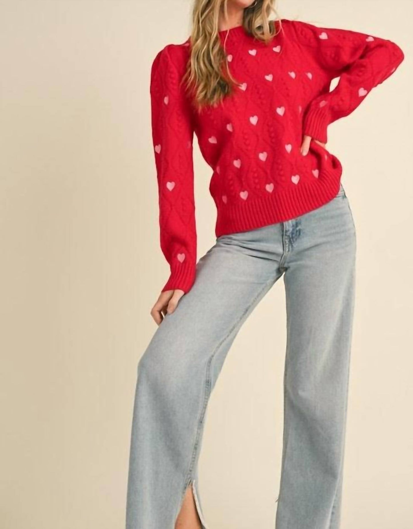 &Merci - Heart Knit Sweater