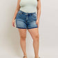 Judy Blue - Mid Rise Tummy Control Release Hem Denim Short