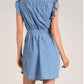 Elan - Denim Ruffle Sleeve Dress