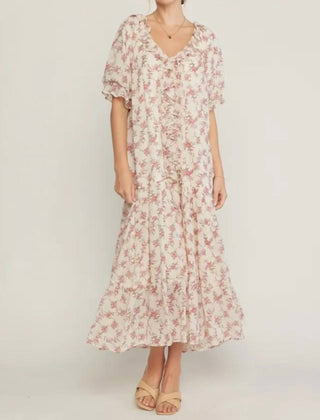 Entro - Ruffled V Neck Maxi Dress