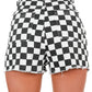 Papermoon - Got Your Number Checker Denim Shorts