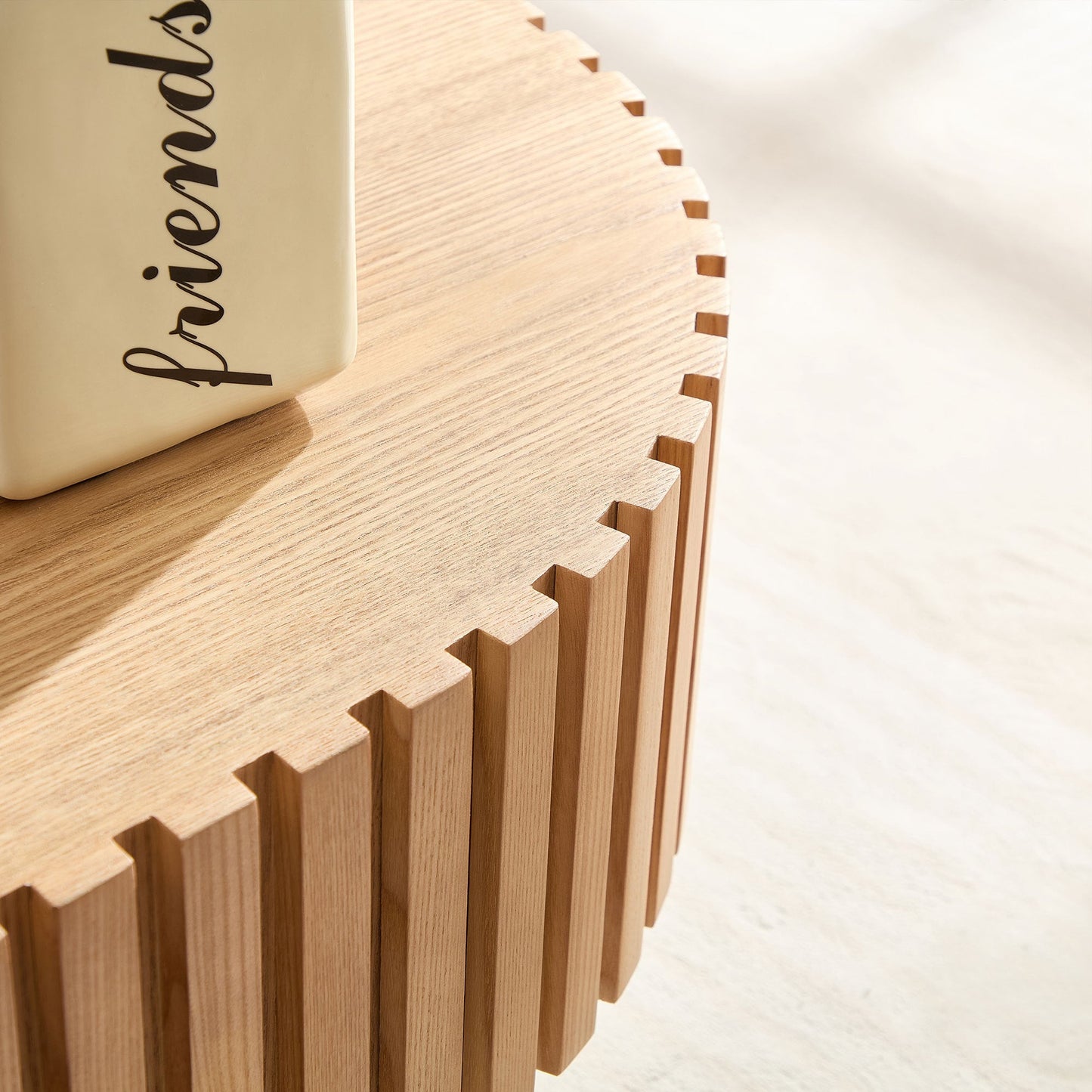 43.7 Inch Modern Handcrafted Drum Coffee Table