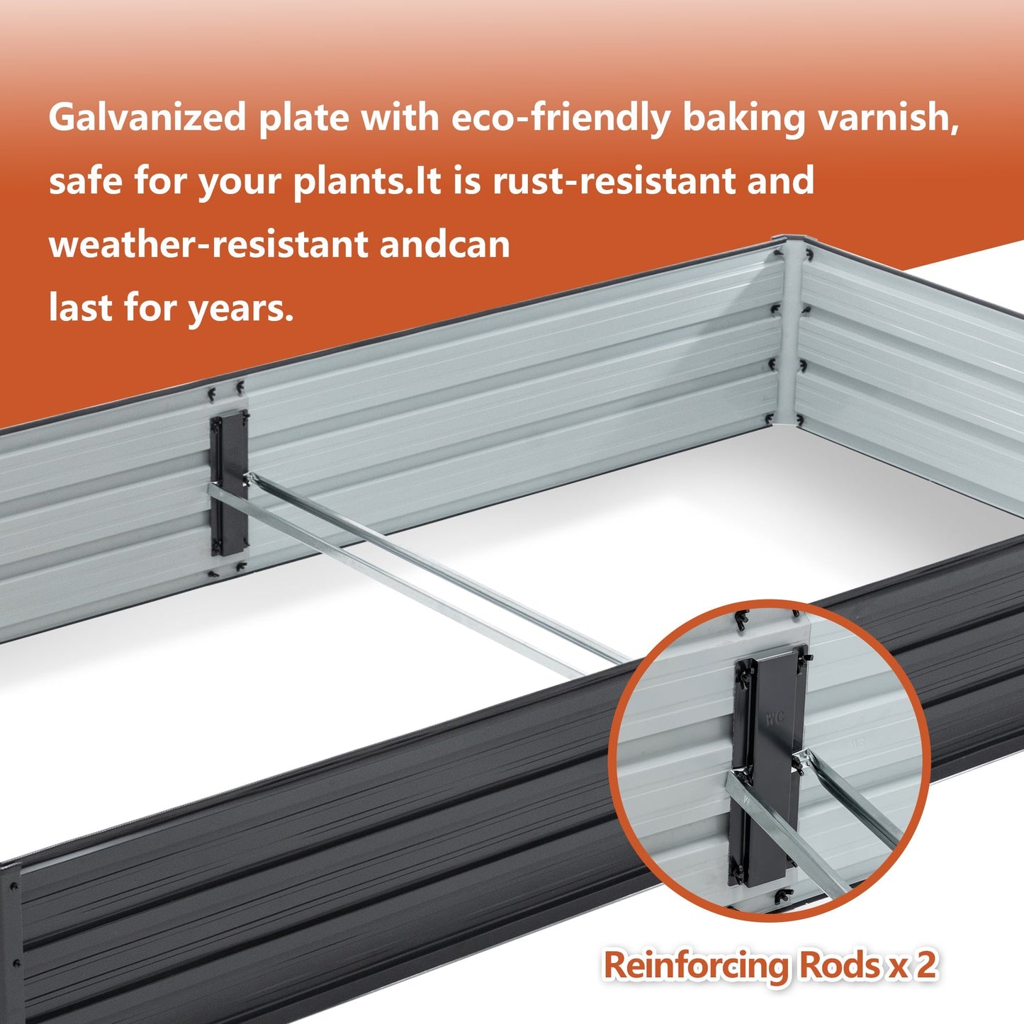 Galvanized Raised Garden Beds Outdoor 8×4×1 ft Planter