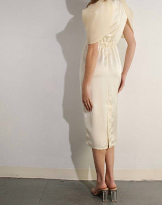 Mulla - Vestido midi com manga transparente grande