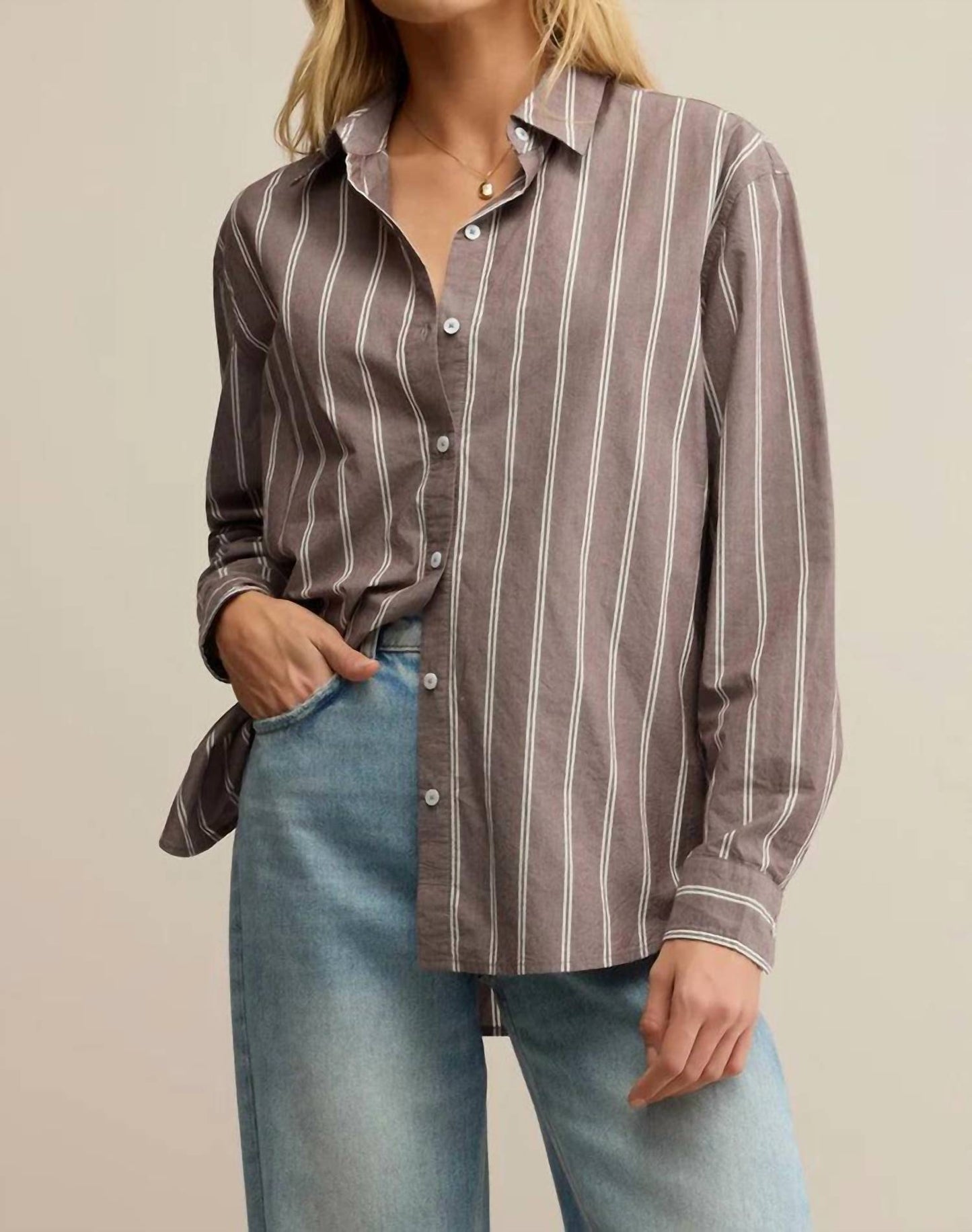 Z Supply - Seaport Striped Poplin Button Up Shirt
