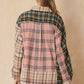 Entro - Color Block Plaid Flannel Top