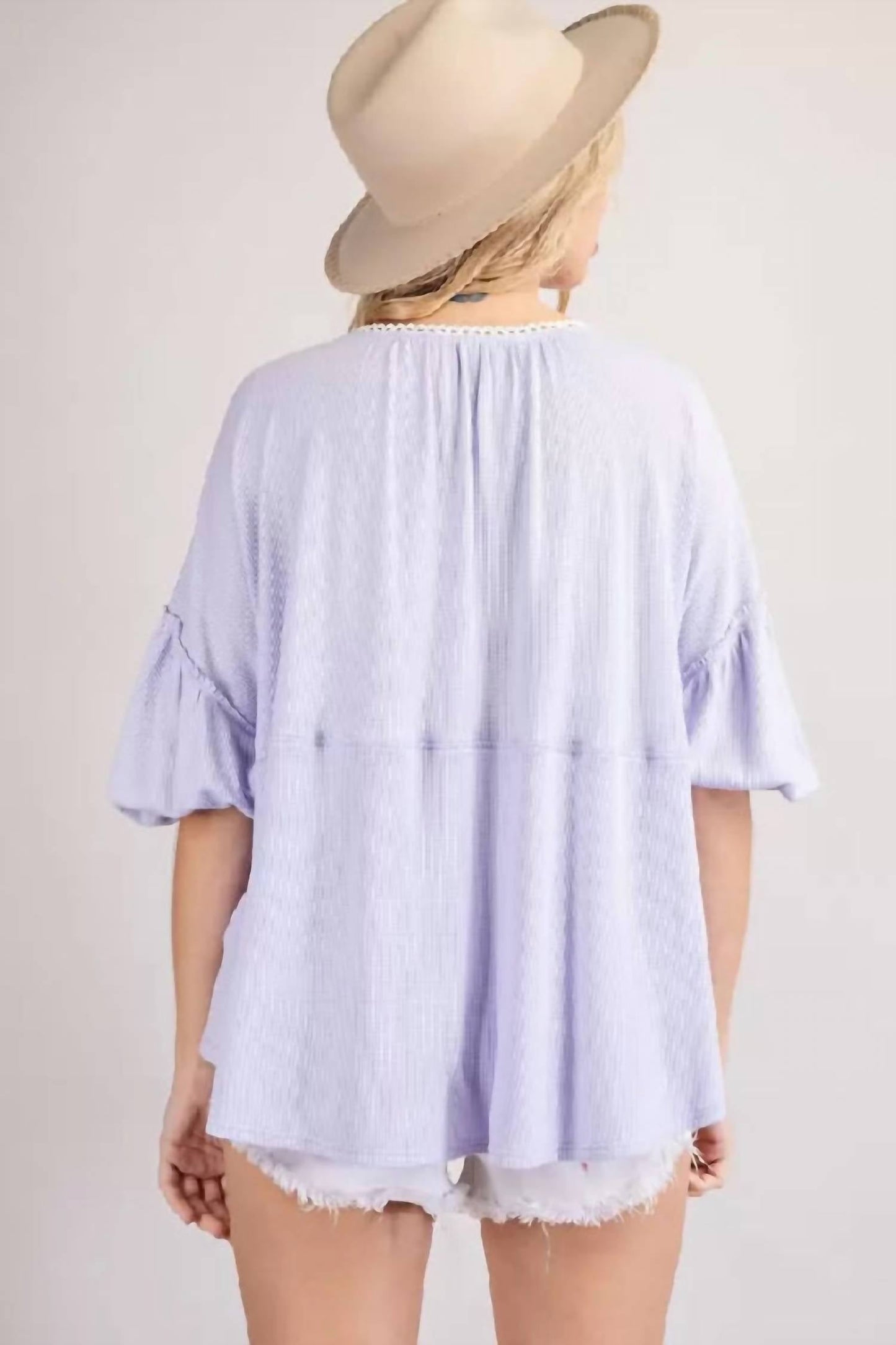 143 Story - Embroidered Dolman Top