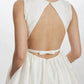 Amsale - Taffeta Boat Neck Open Back Wedding Dress