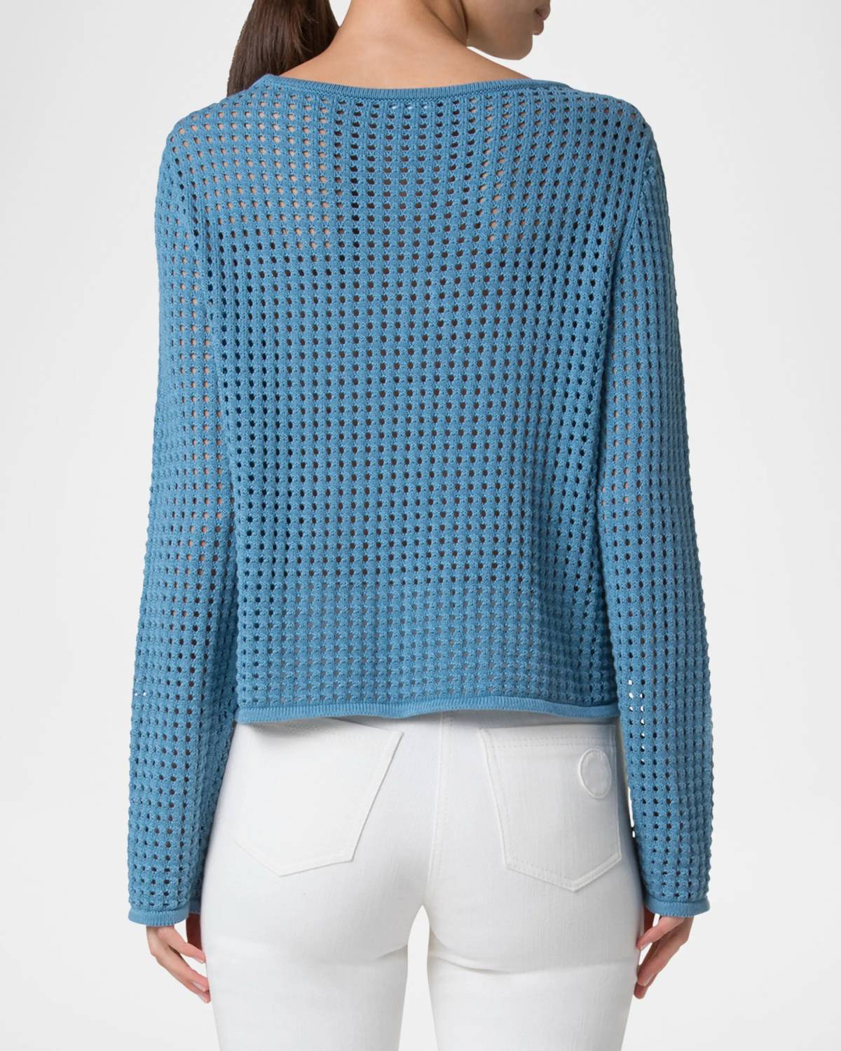 Akris Punto - Trumpet Sleeve Boatneck Chunky Mesh Sweater