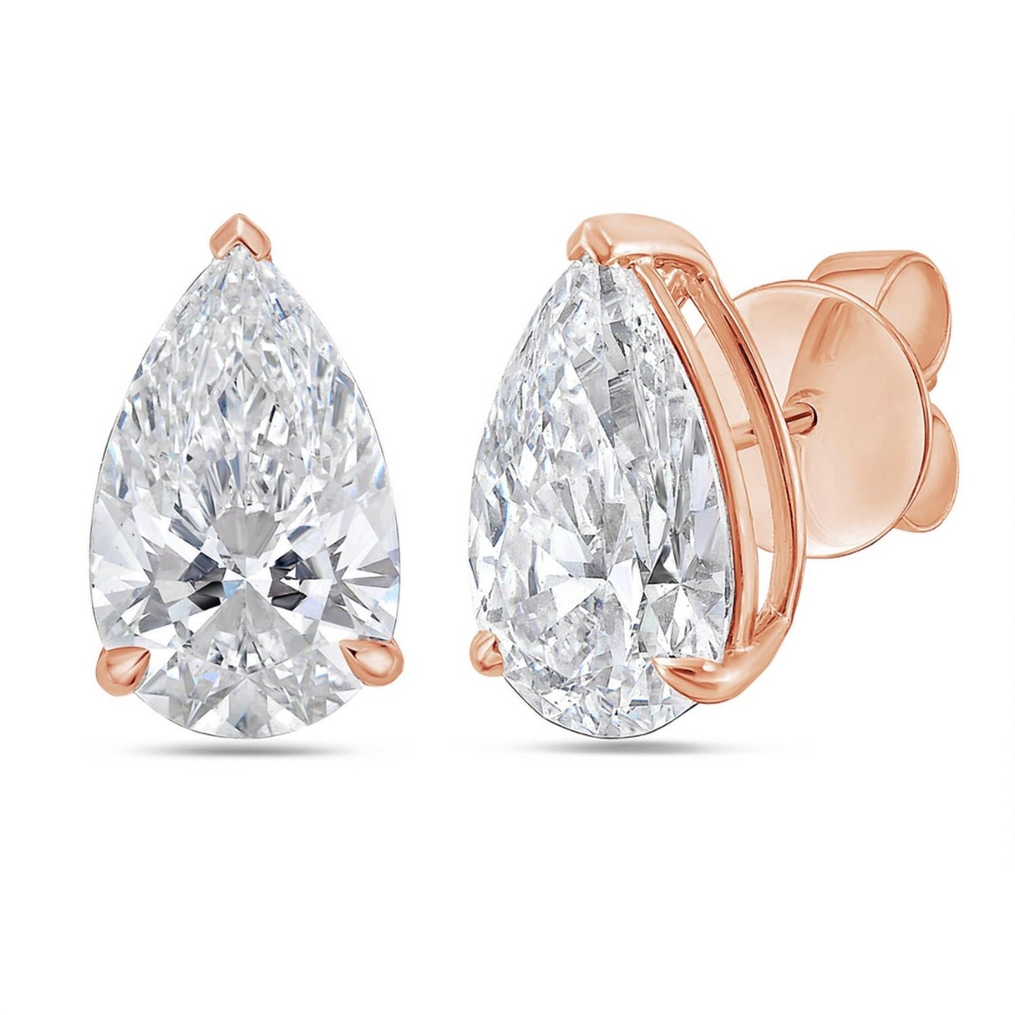 Diana M Jewels - 5.00 Cts Lab Grown Pear Cut Stud Earrings