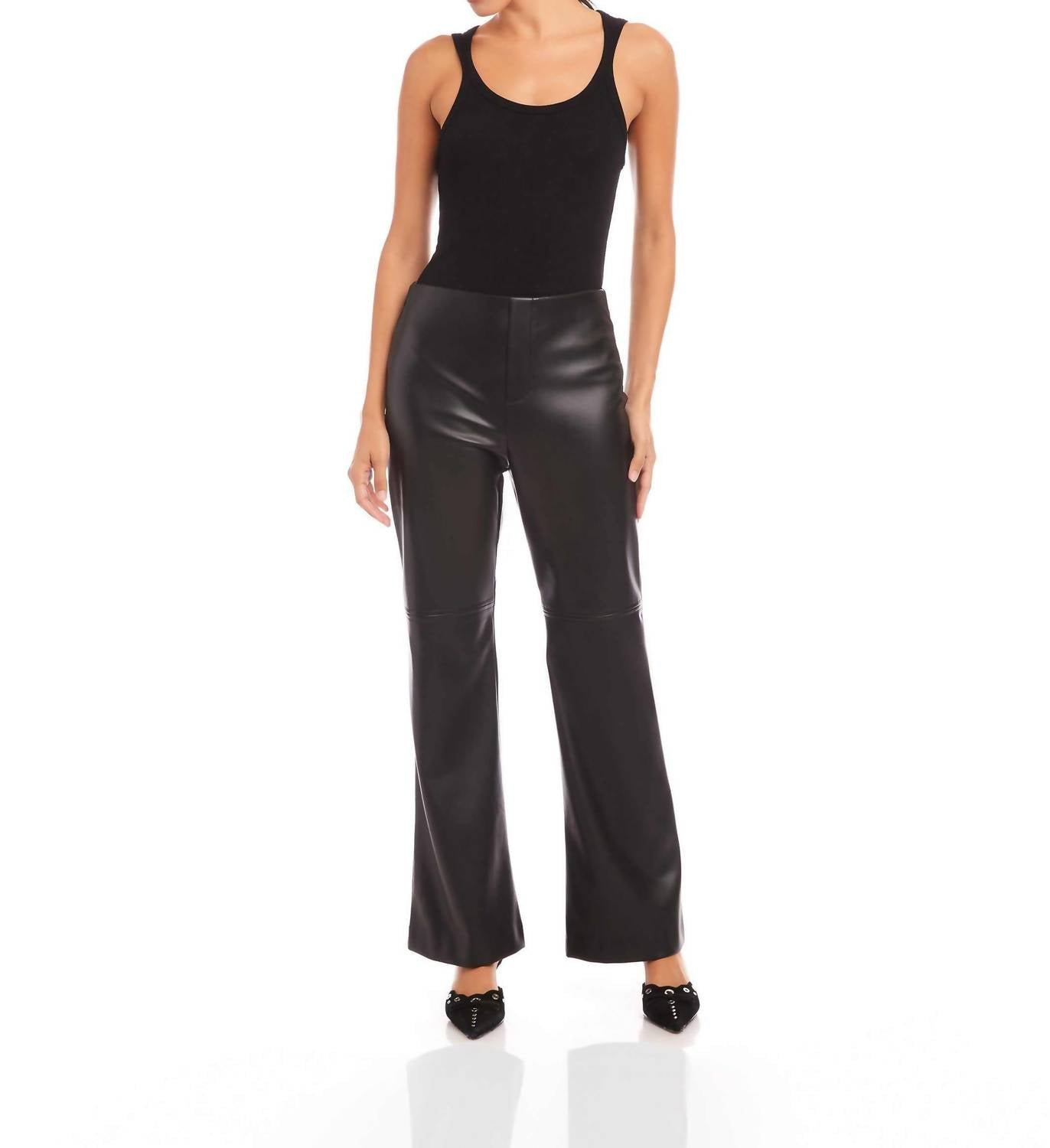 Fifteen Twenty - Finley Faux Leather Wide-leg Pants