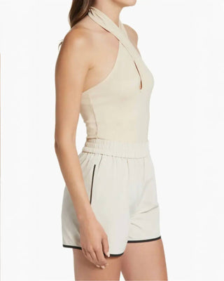 Amylynn - Crisscross Halter Neck Knit Top