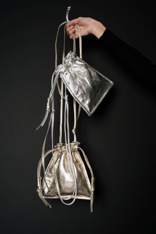 Lemiz - Bolsa feminina mini Bowie de couro com cordão